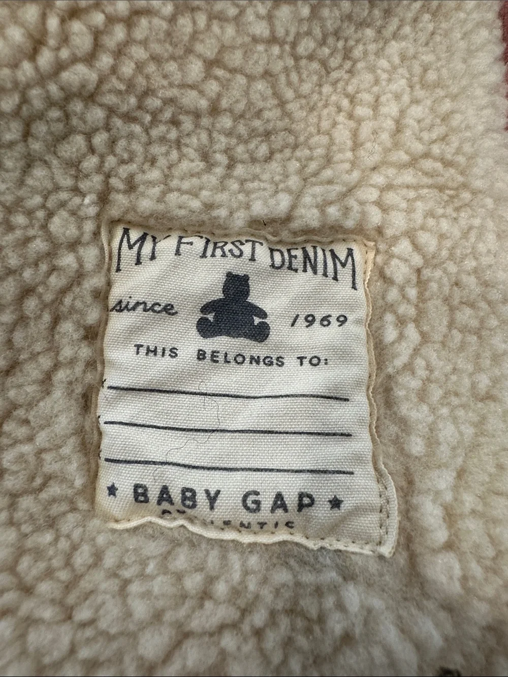 Baby Gap Pink Corduroy Sherpa Lined Trucker Jacket 6-12 Months Kids Coat